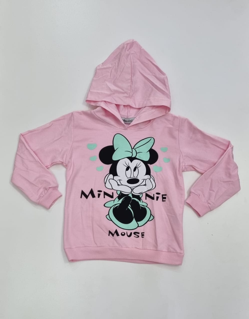 Age: 9-10-11-12 Years | Girls Blue Minnie Mouse Denim Jean Set with a Pink Hoodie