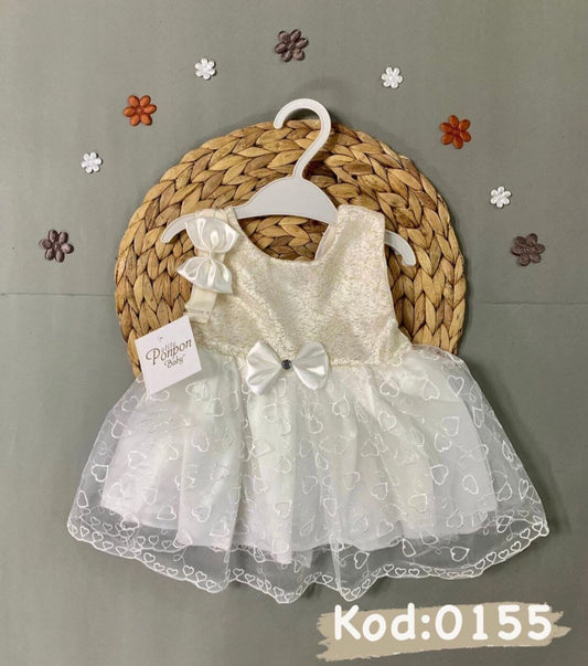 Little People Shop | Age: 3-6 Months | Fancy Girls Laced Dress with Hair band