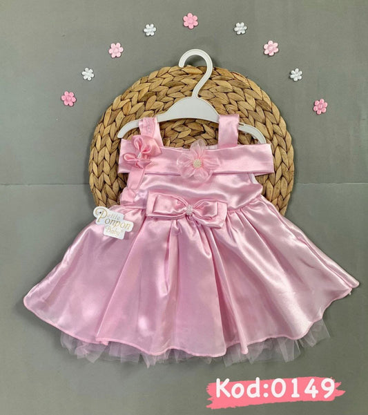 Little People Shop | Age: 3-6 Months | Fancy Girls Silky Dress with Hair bands