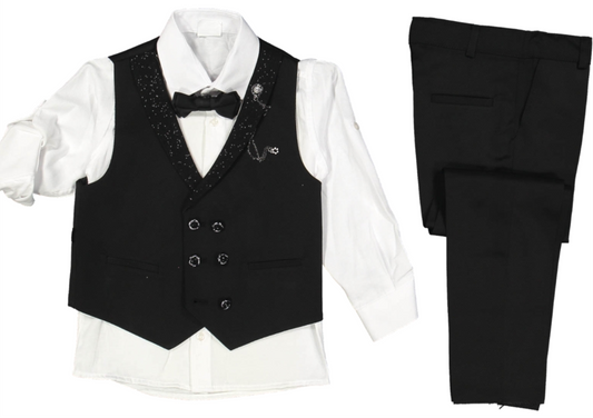 Little People Shop | Age: 9-12 Years | Boys Black Stylish Suit Set